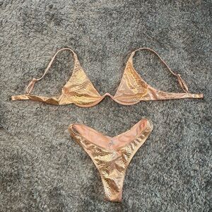 Bikini Set Gold Metallic